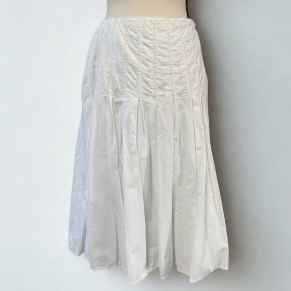 J.Crew Re-Imagined NWOT White Midi Skirt - Size 6 - Full Silhouette Sustainable - Picture 2 of 5